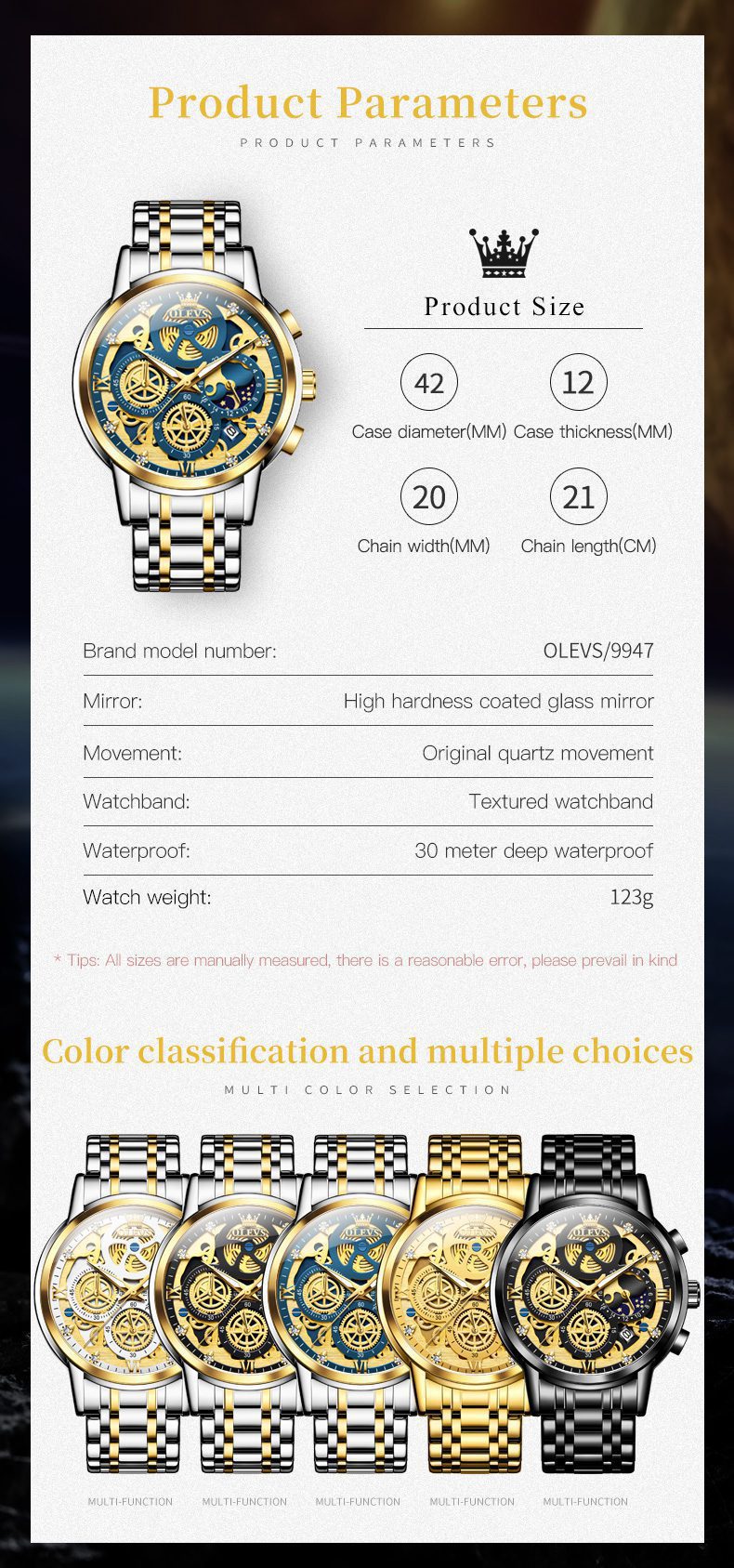 Olevs Men's Watch 9947