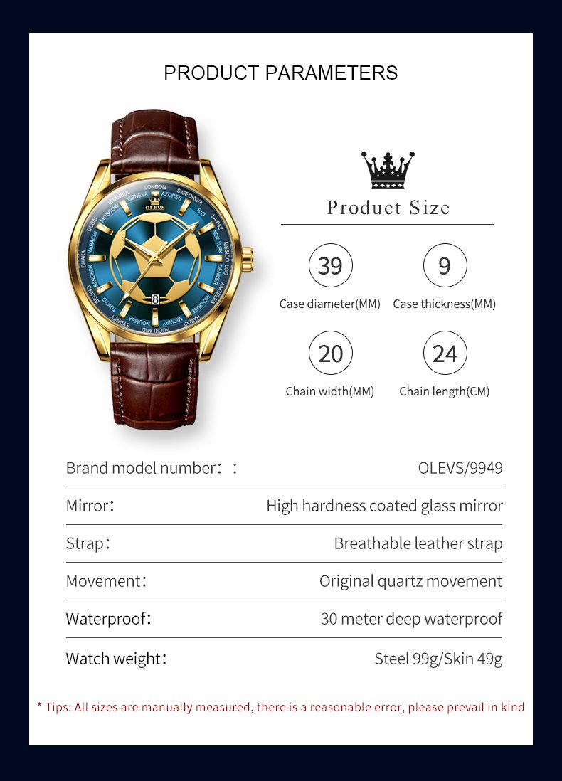 Olevs Men's Watch 9949