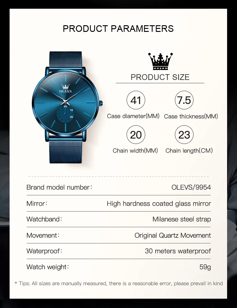 Olevs Men's Watch 9954