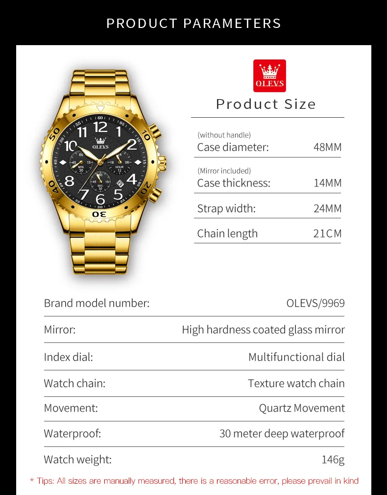 Olevs Men's Watch 9969