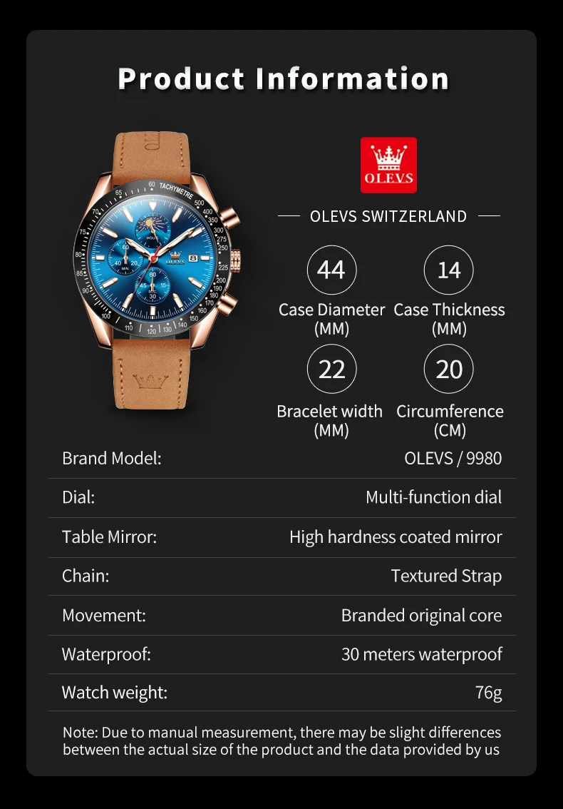 Olevs Men's Watch 9980