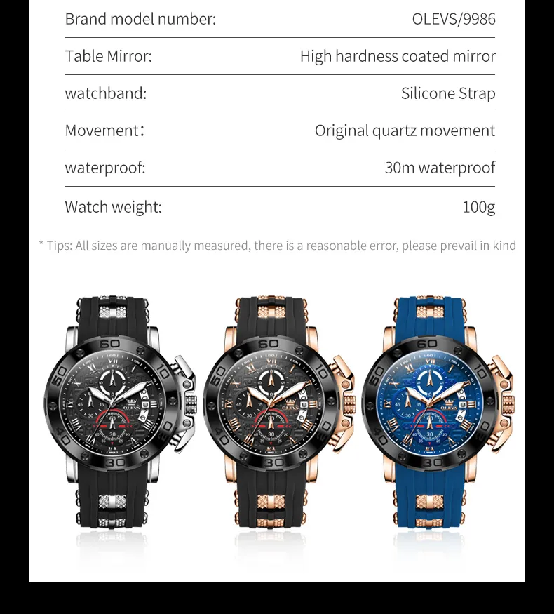 Olevs Men's Watch 9986