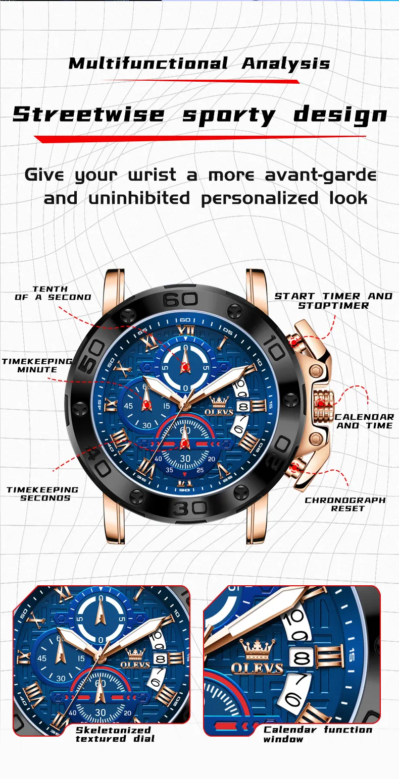 Olevs Men's Watch 9986