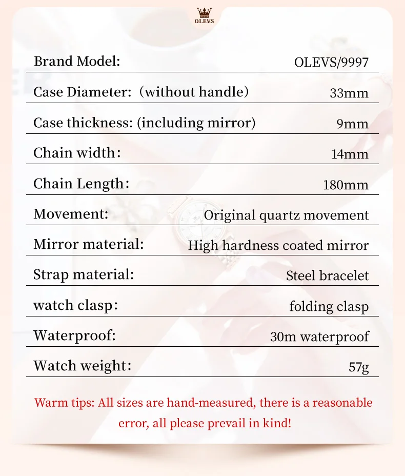 Olevs Women's Watch 9997