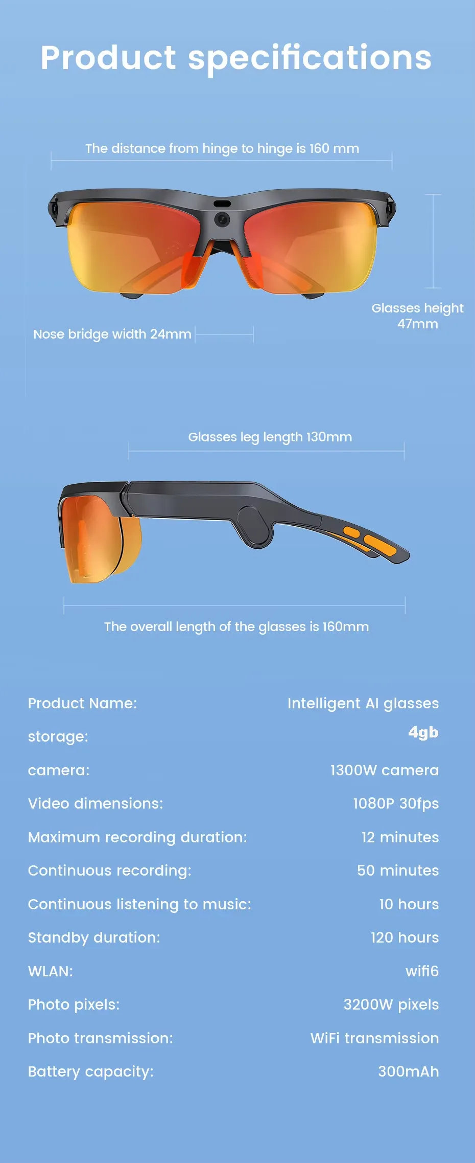 Olevs Smart Glasses E08
