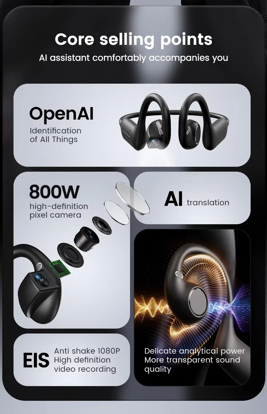 OLEVS Al Smart Shooting Headphones E12