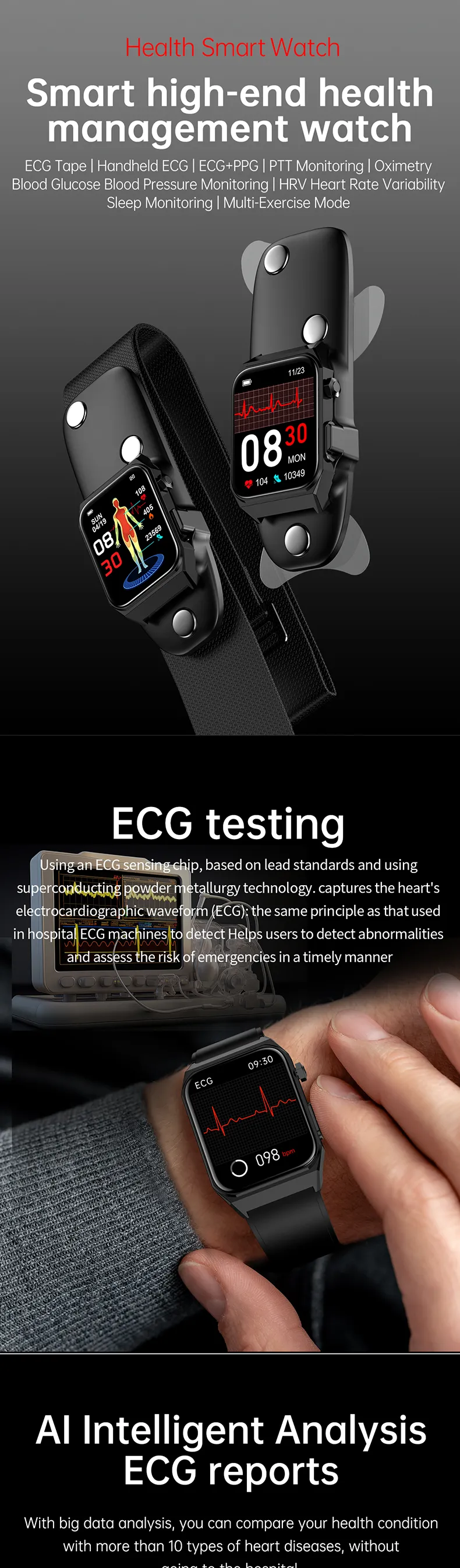 ECG Health Smartwatch E530