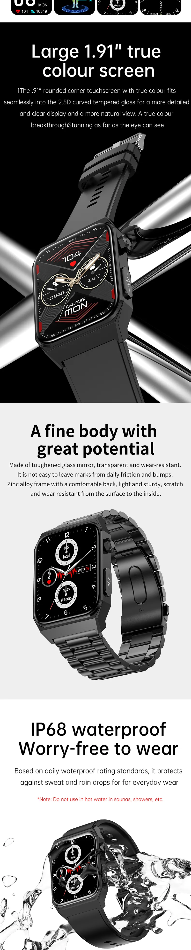 ECG Health Smartwatch E530