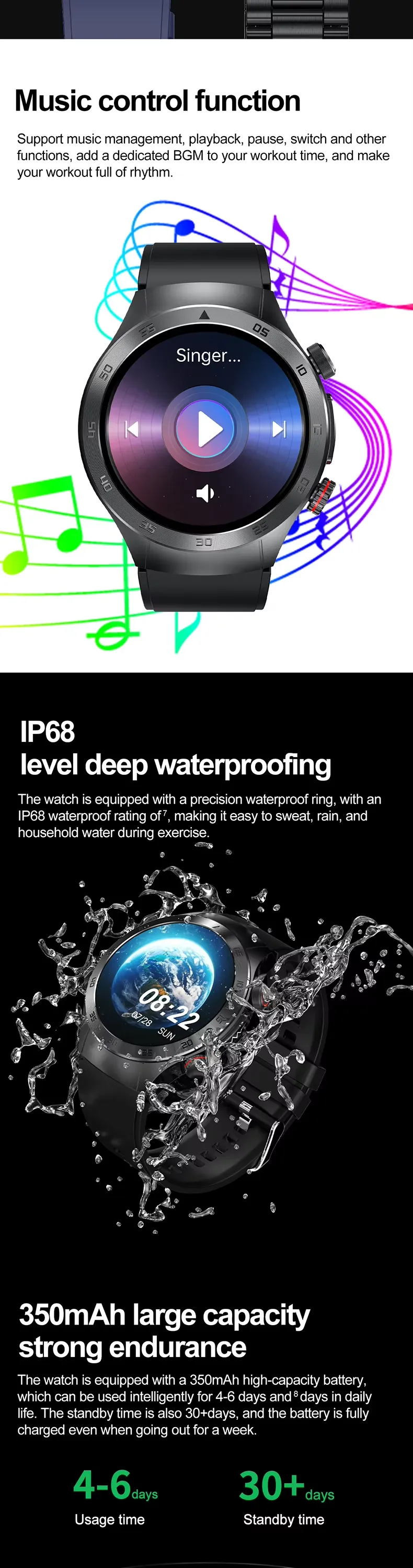 ECG Health Smartwatch E800