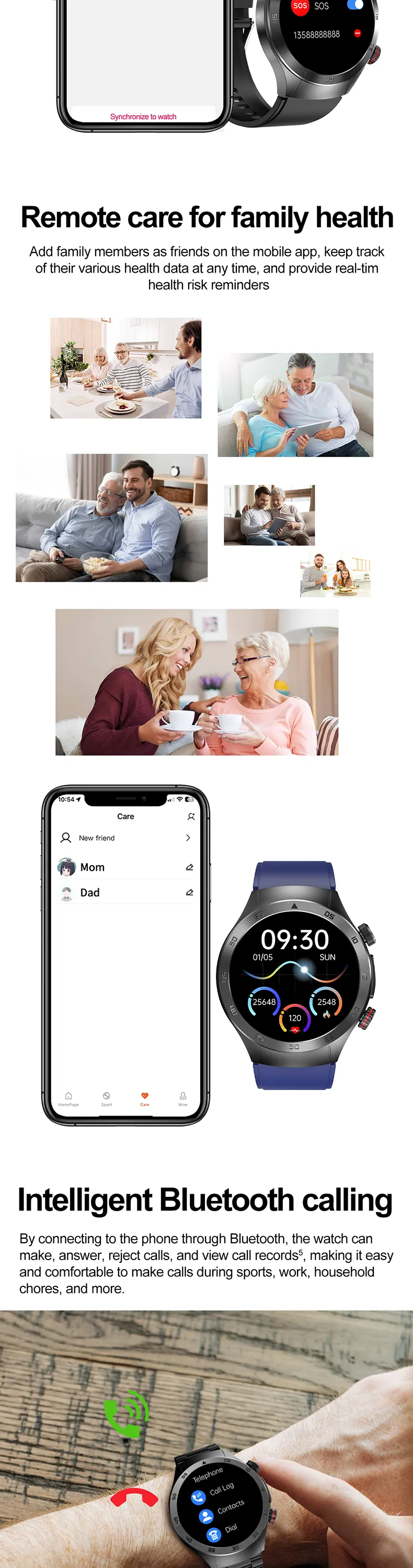 ECG Health Smartwatch E800