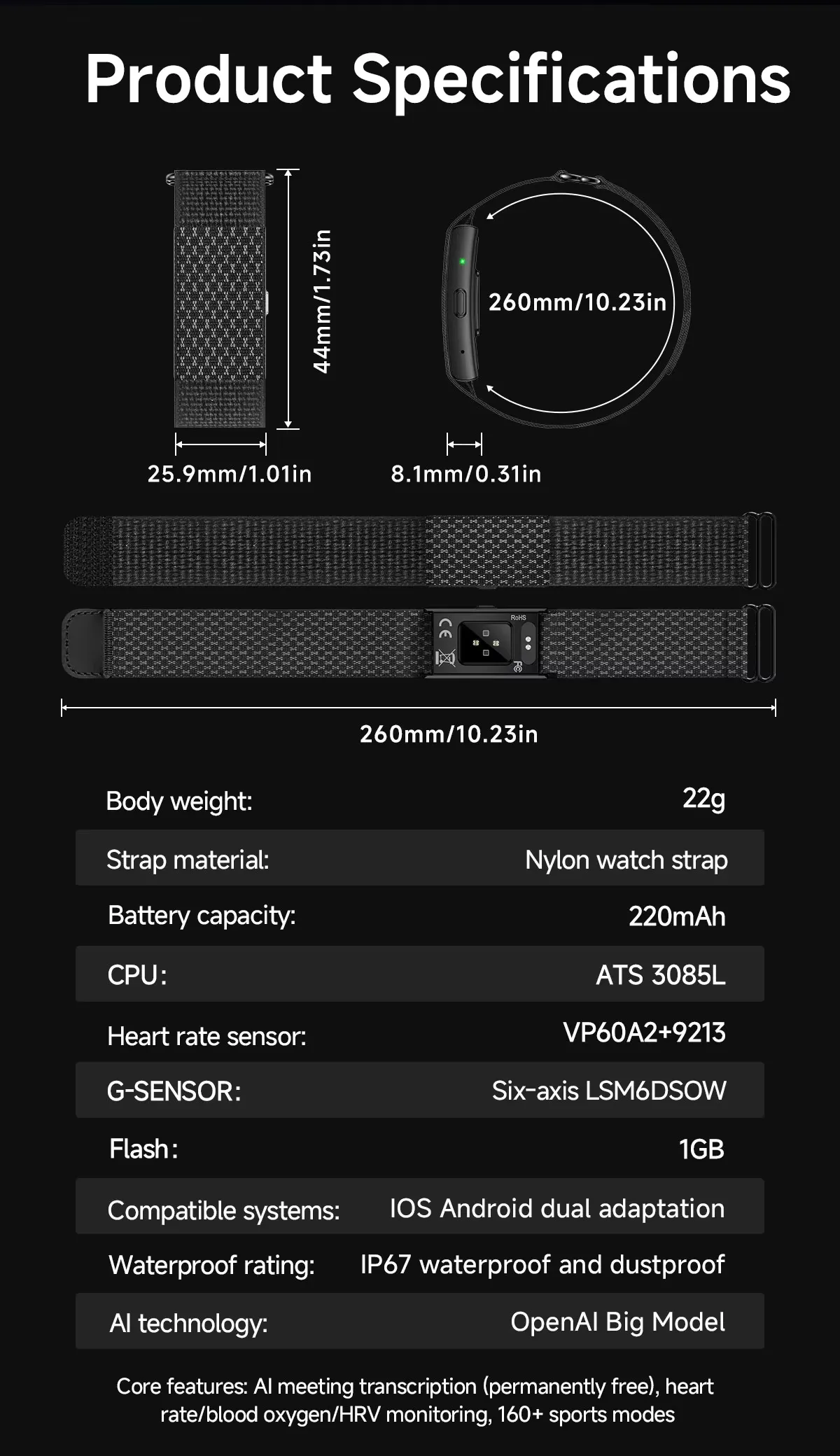 Olevs Smart Bracelet ES100