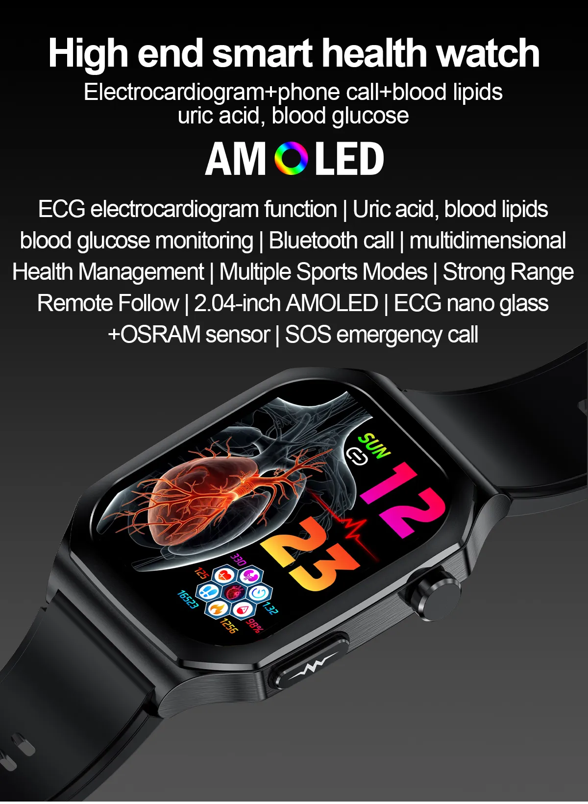 ECG Health Smartwatch ET280