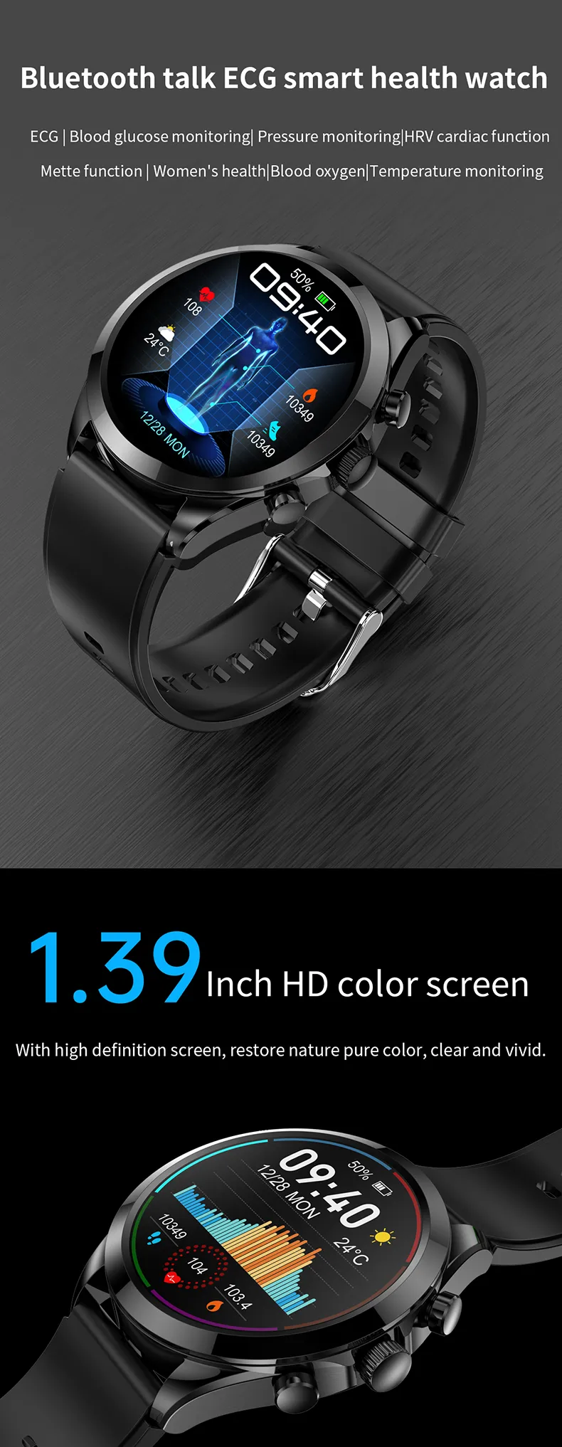 ECG Health Smartwatch ET440