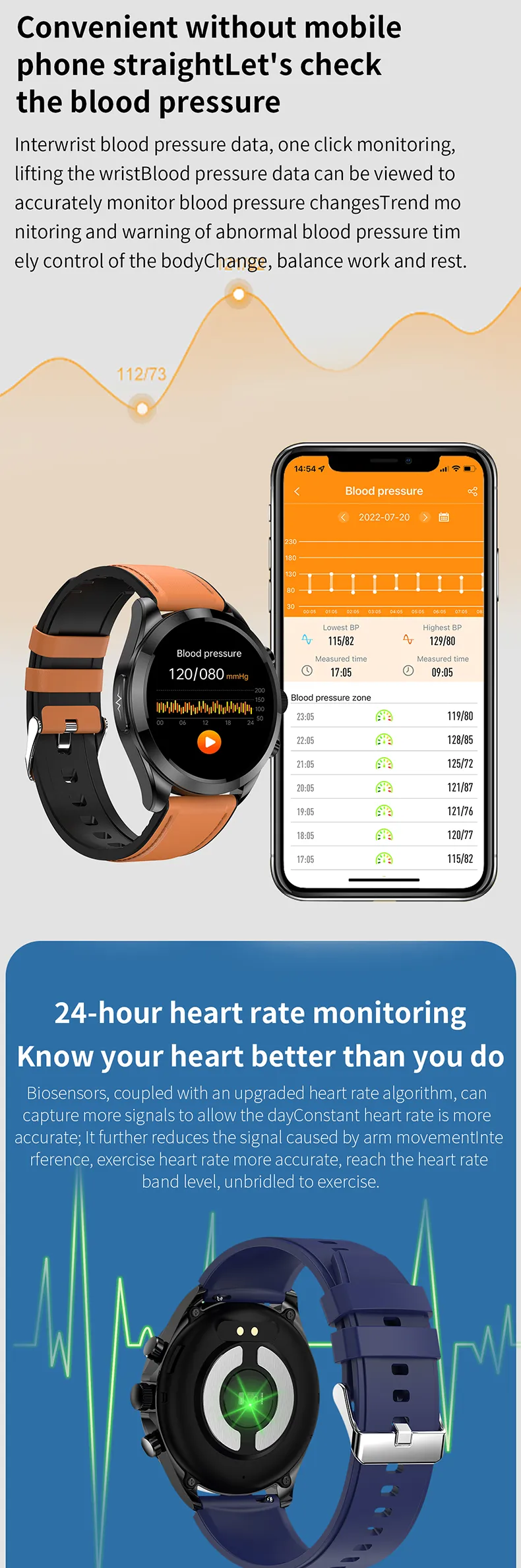 ECG Health Smartwatch ET440