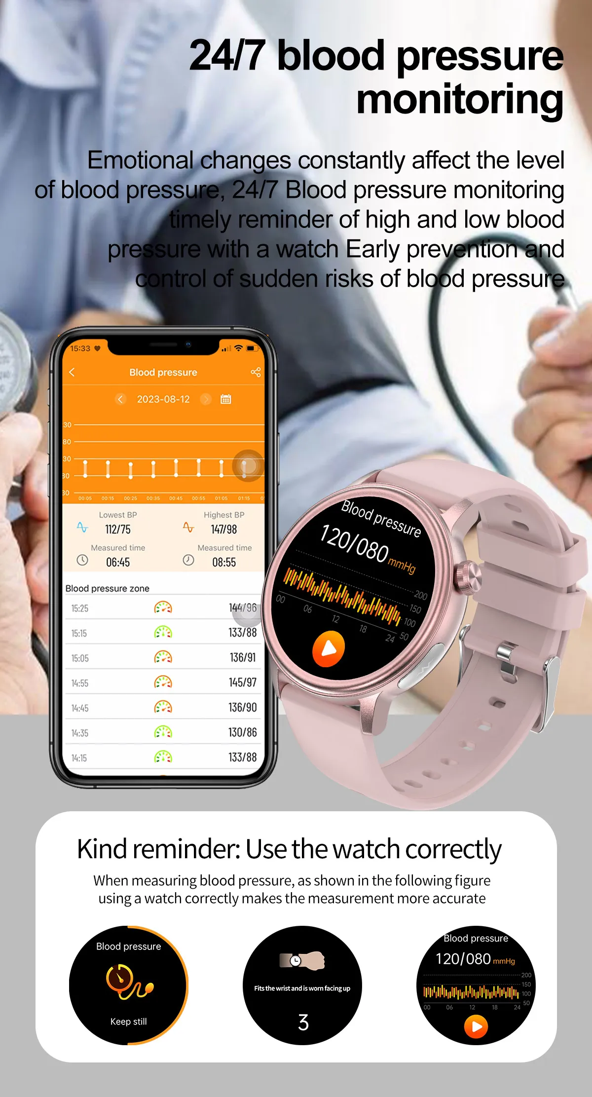 ECG Health Smartwatch ET470