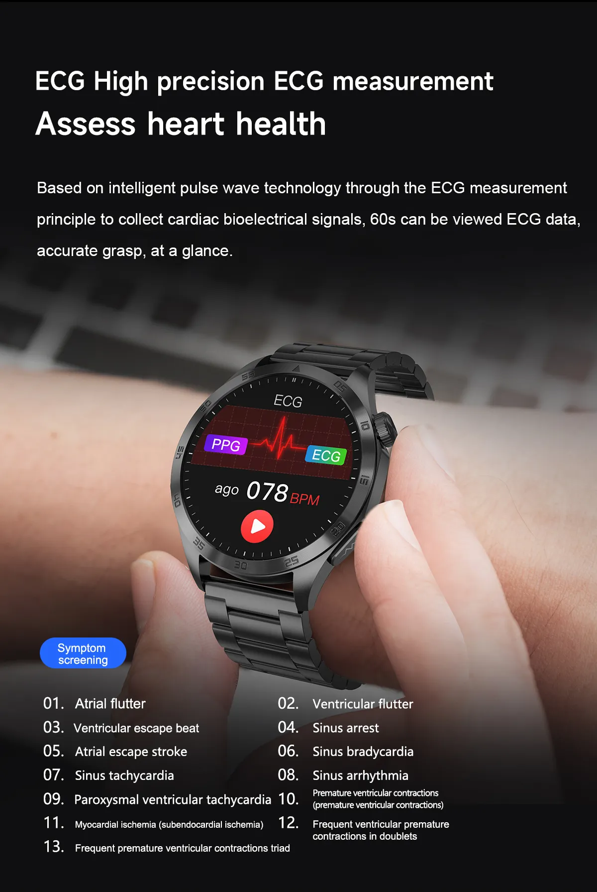 ECG Health Smartwatch ET485