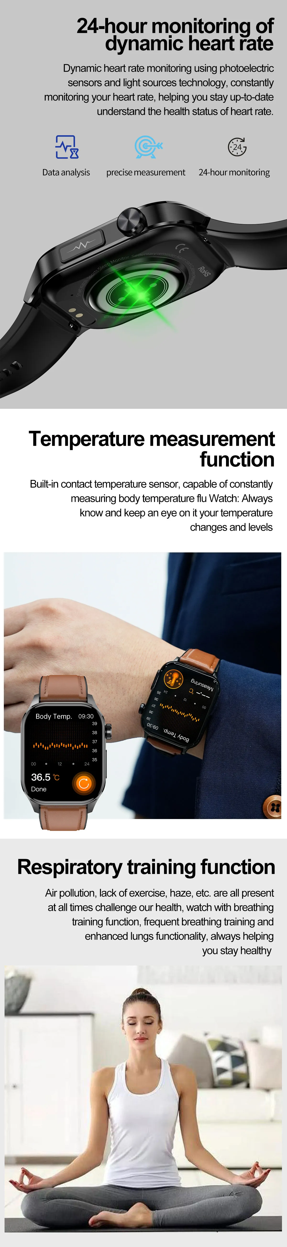 ECG Health Smartwatch ET580