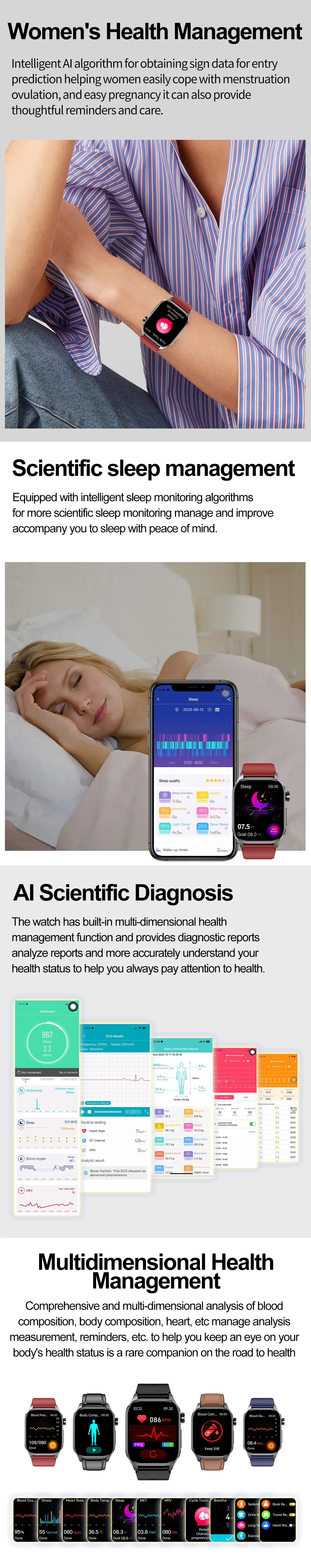 ECG Health Smartwatch ET580