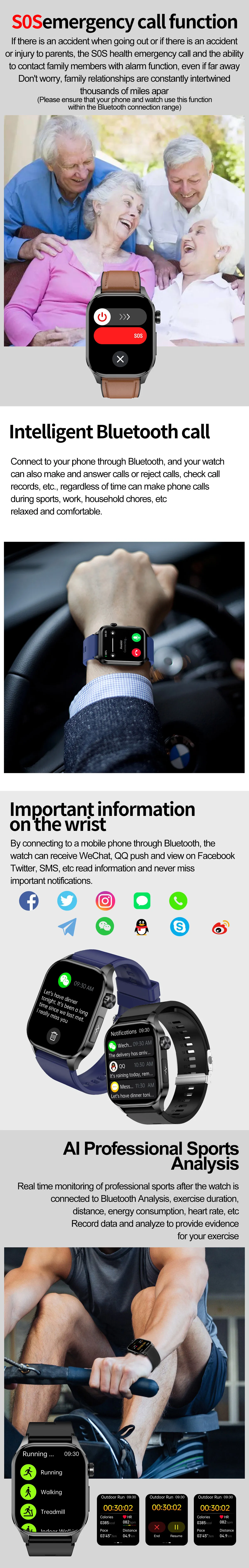 ECG Health Smartwatch ET580