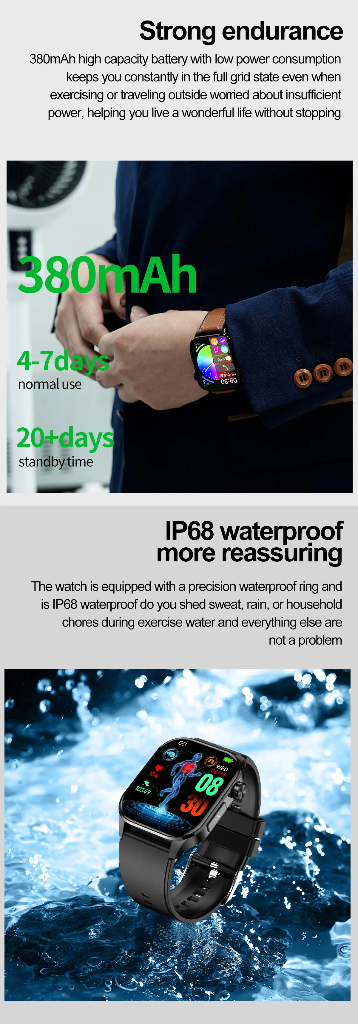 ECG Health Smartwatch ET580