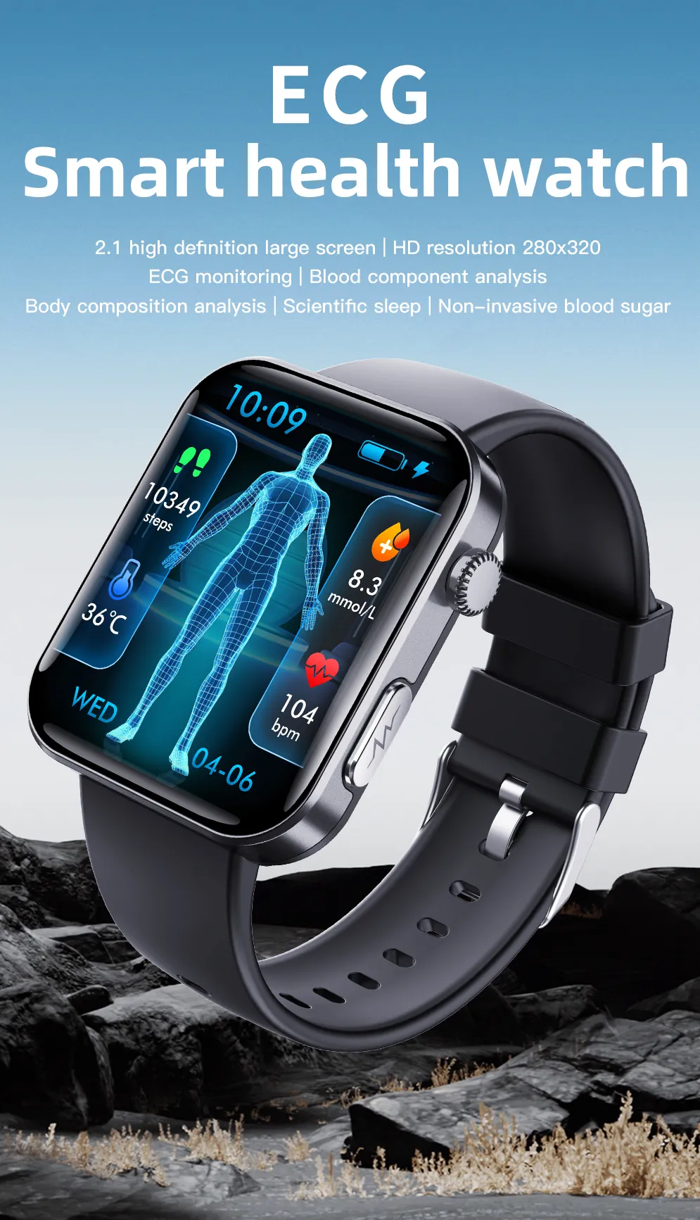 ECG Health Smartwatch F300