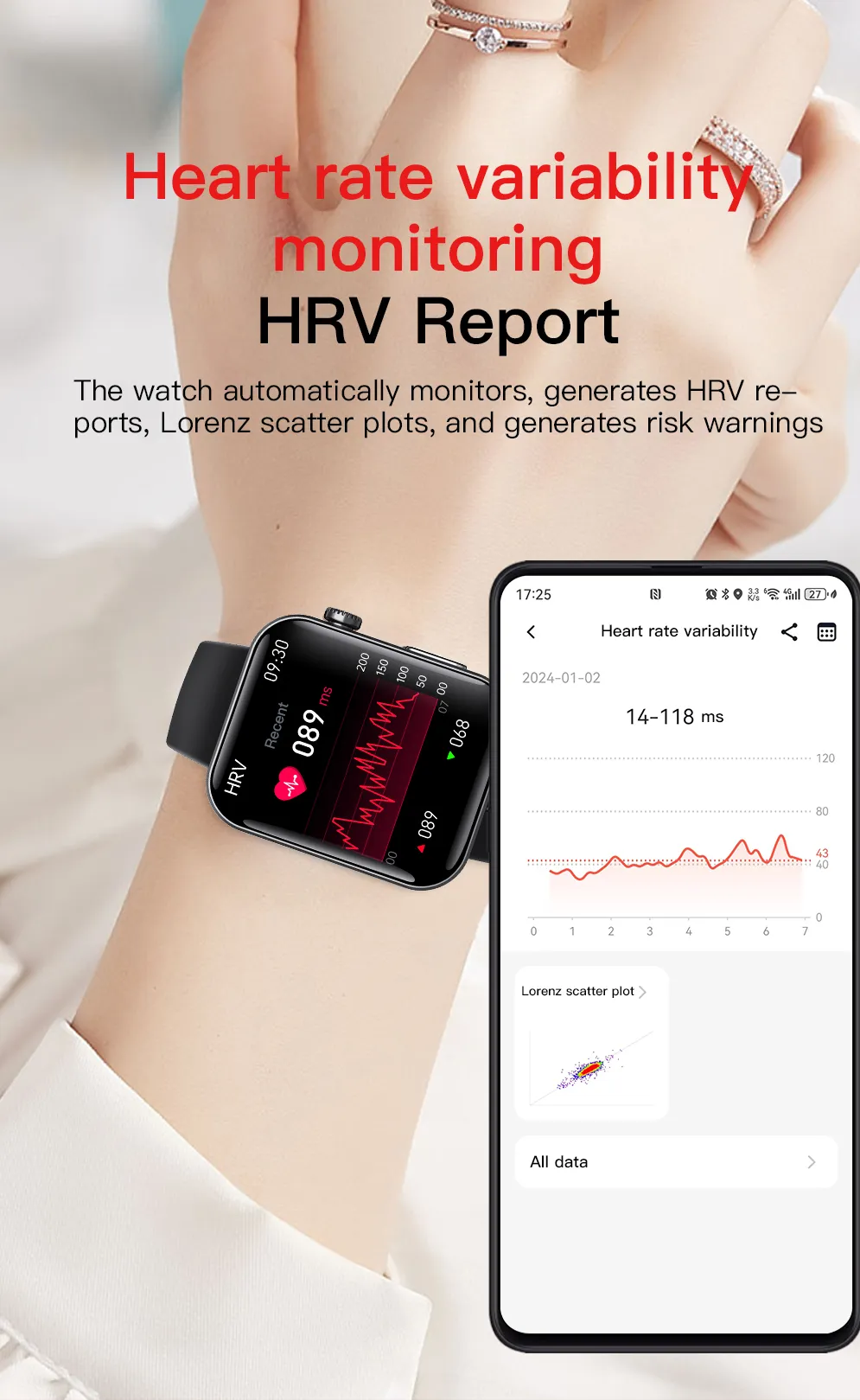 ECG Health Smartwatch F300