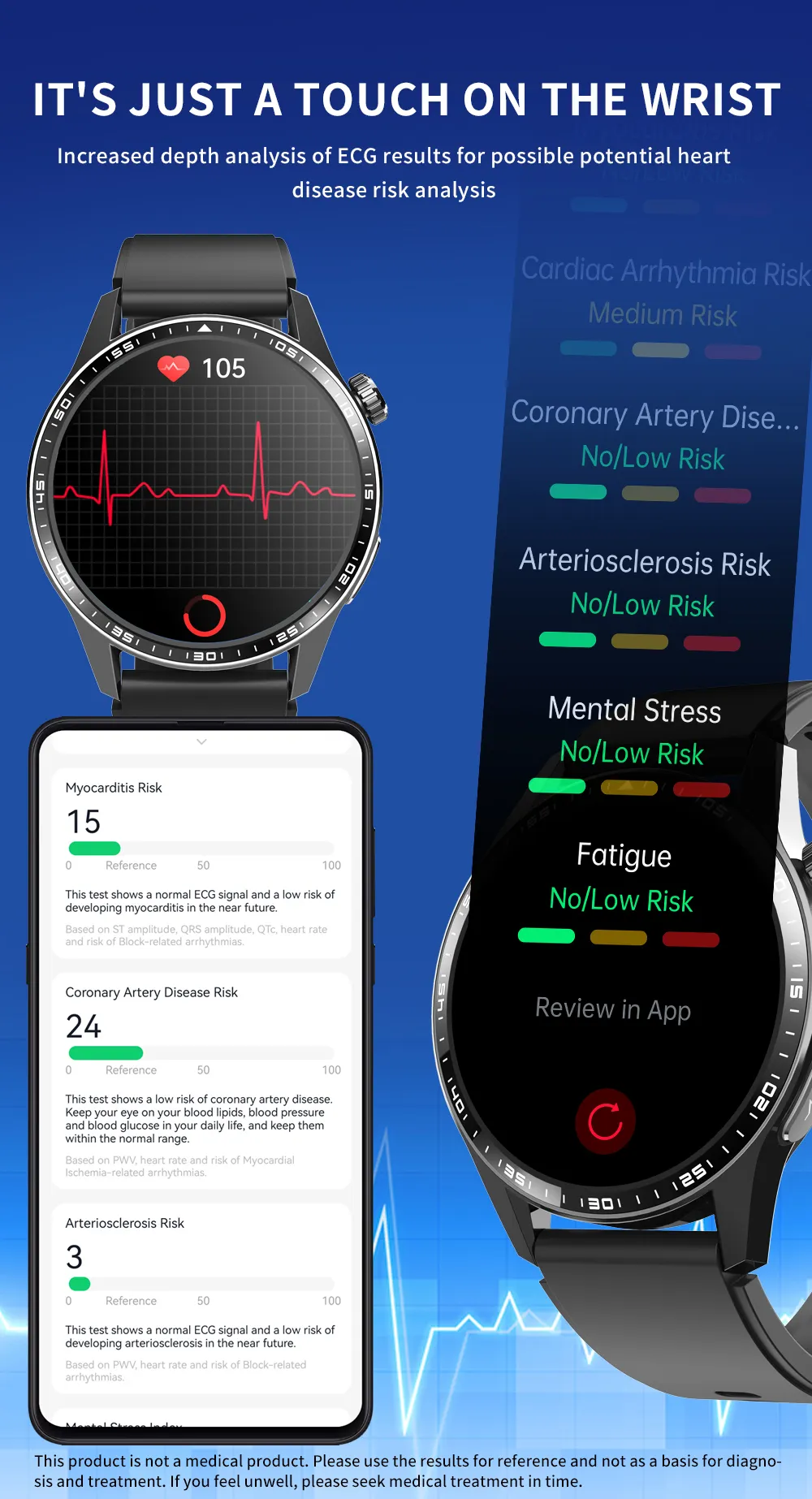 ECG Health Smartwatch F400