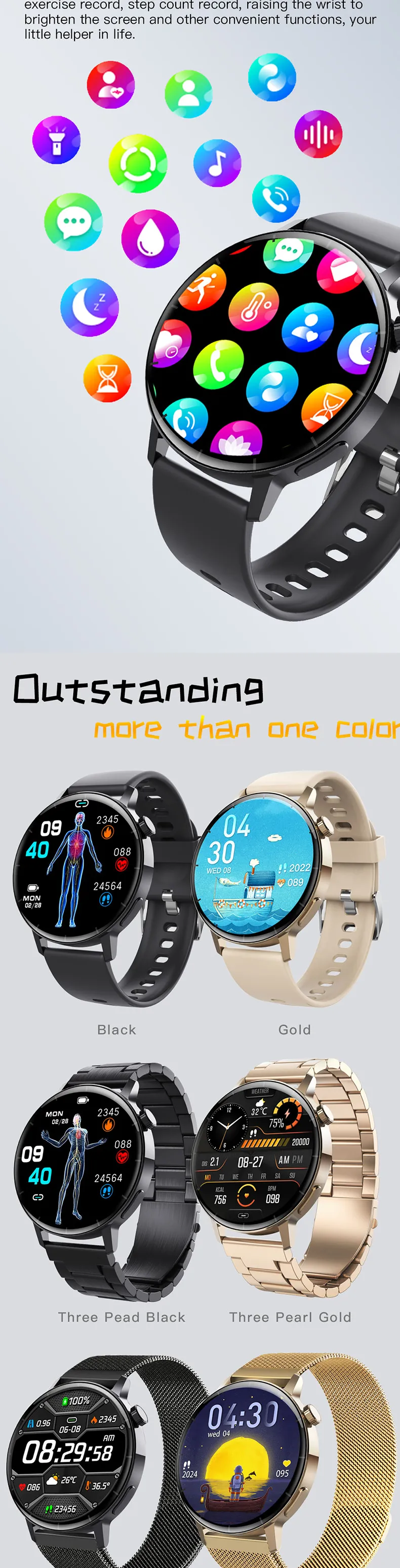 ECG Health Smartwatch F67S