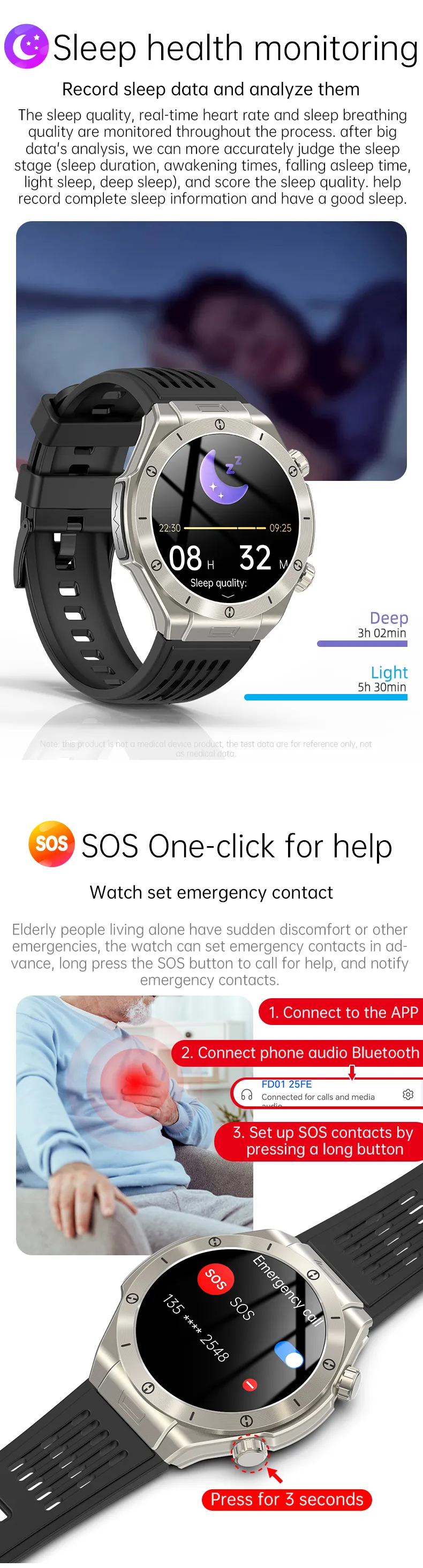 ECG Health Smartwatch FD01