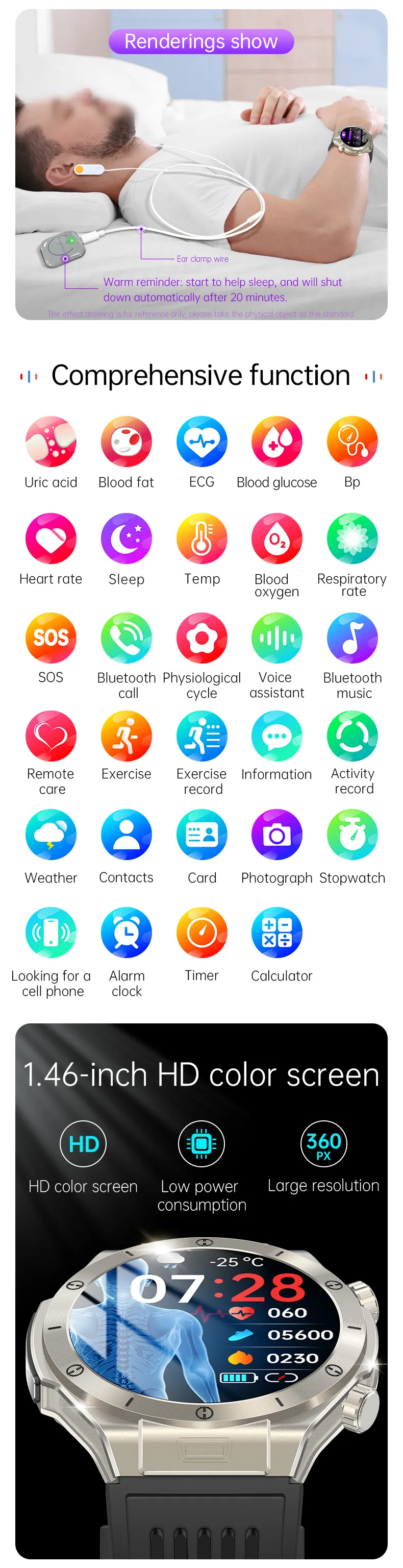 ECG Health Smartwatch FD01