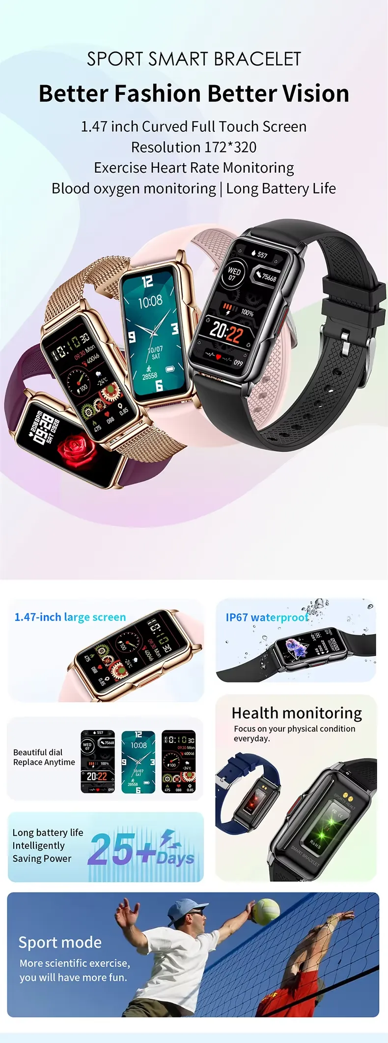 Olevs Smart Bracelet H80