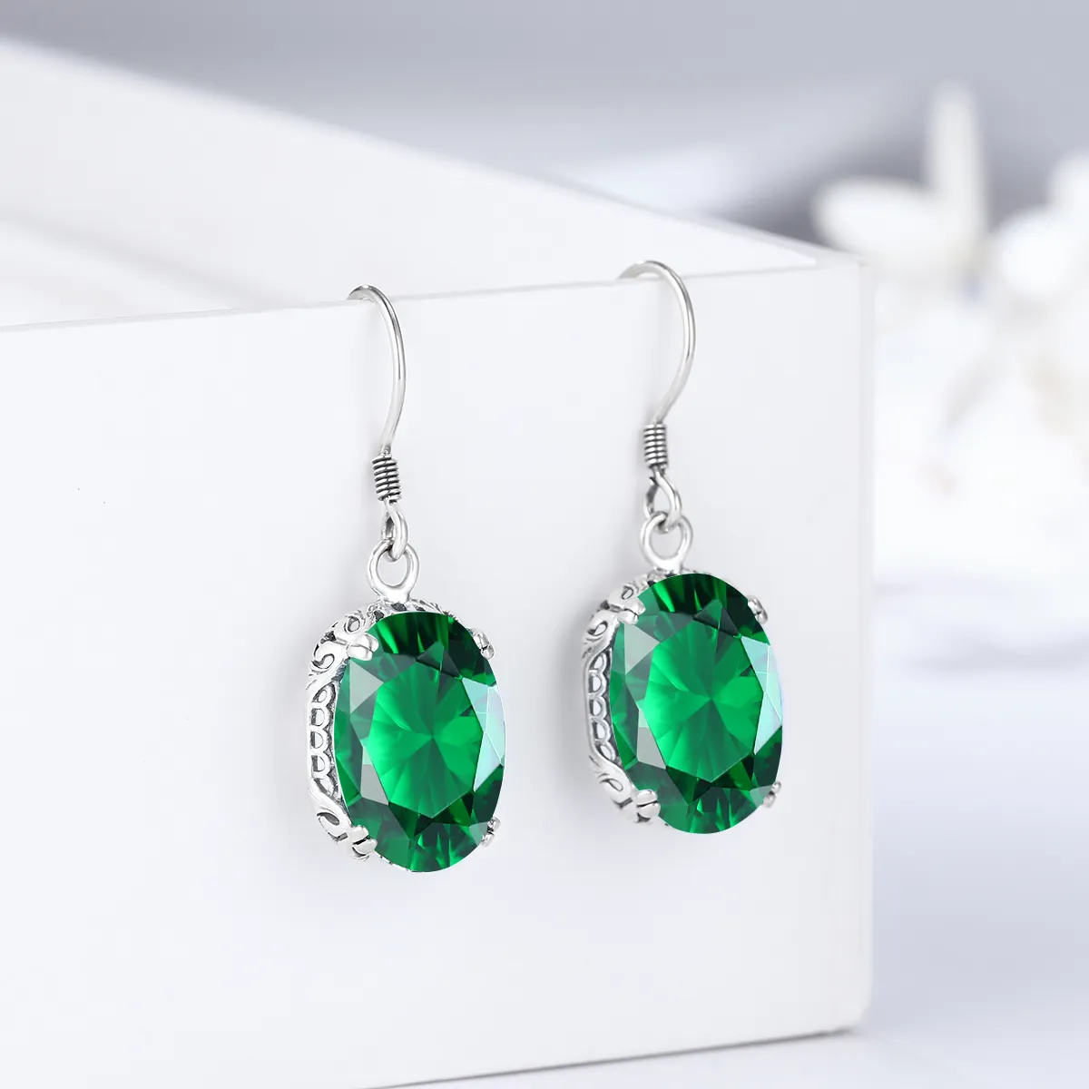 Edwardian Filigree Emerald Jewelry Set