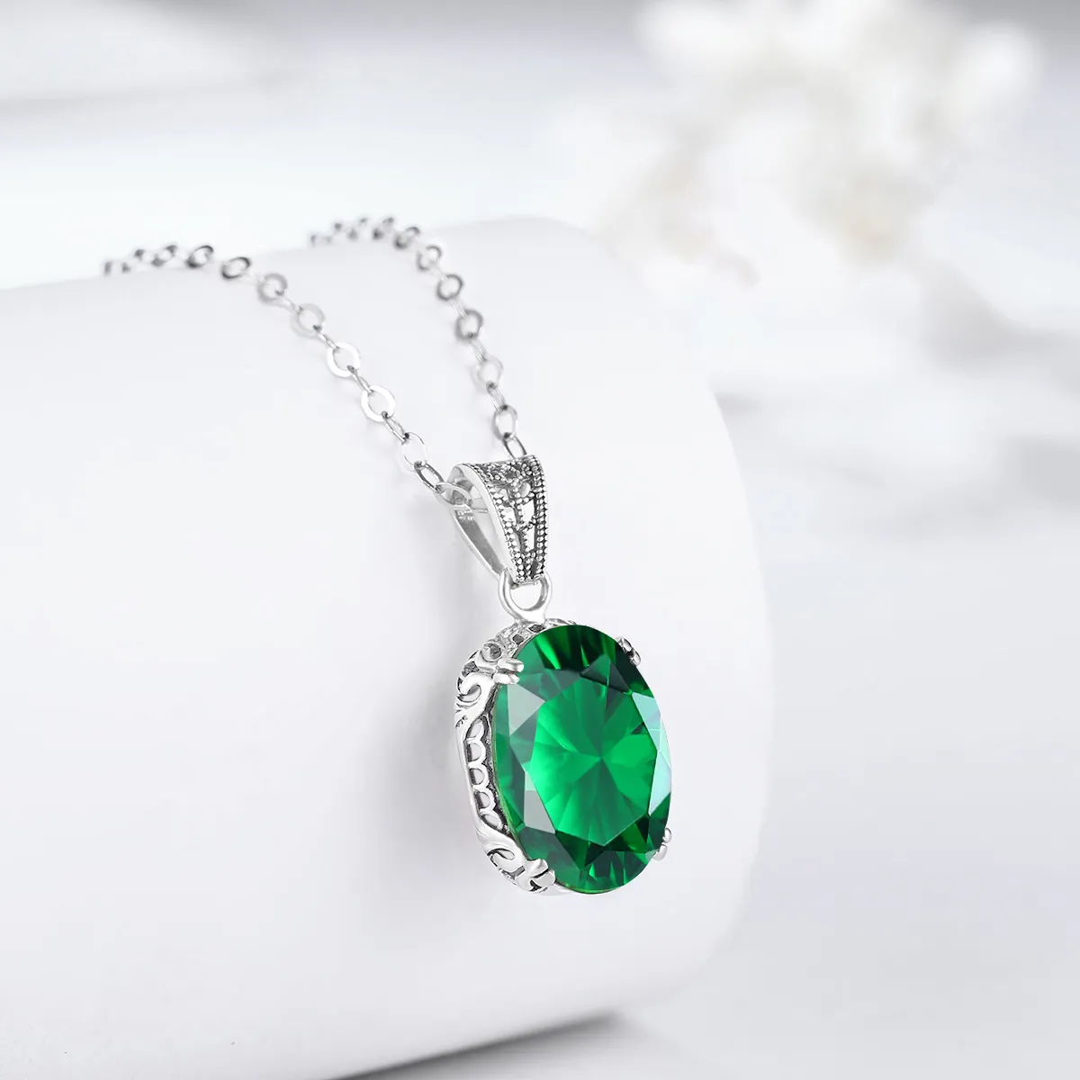 Edwardian Filigree Emerald Jewelry Set