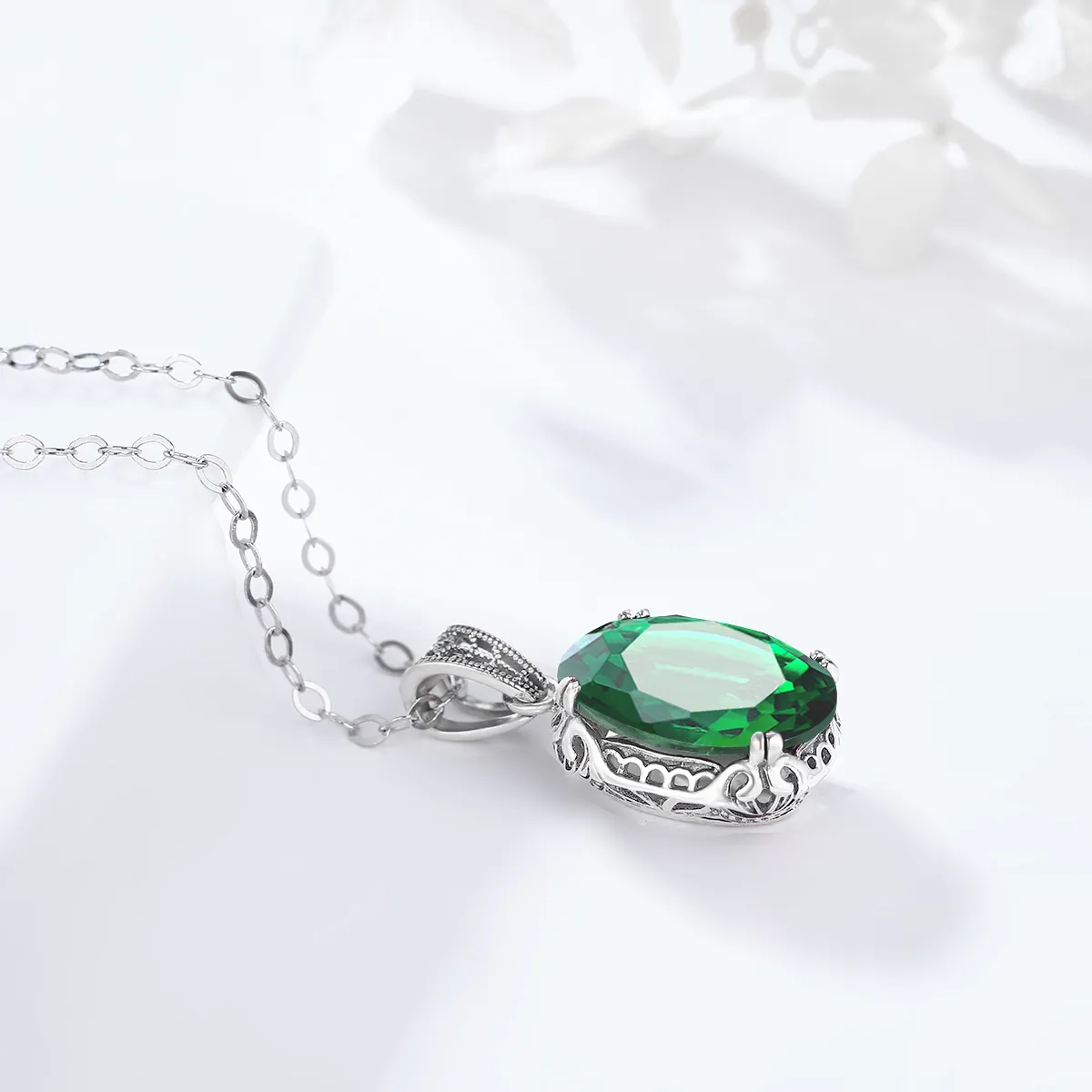 Edwardian Filigree Emerald Jewelry Set