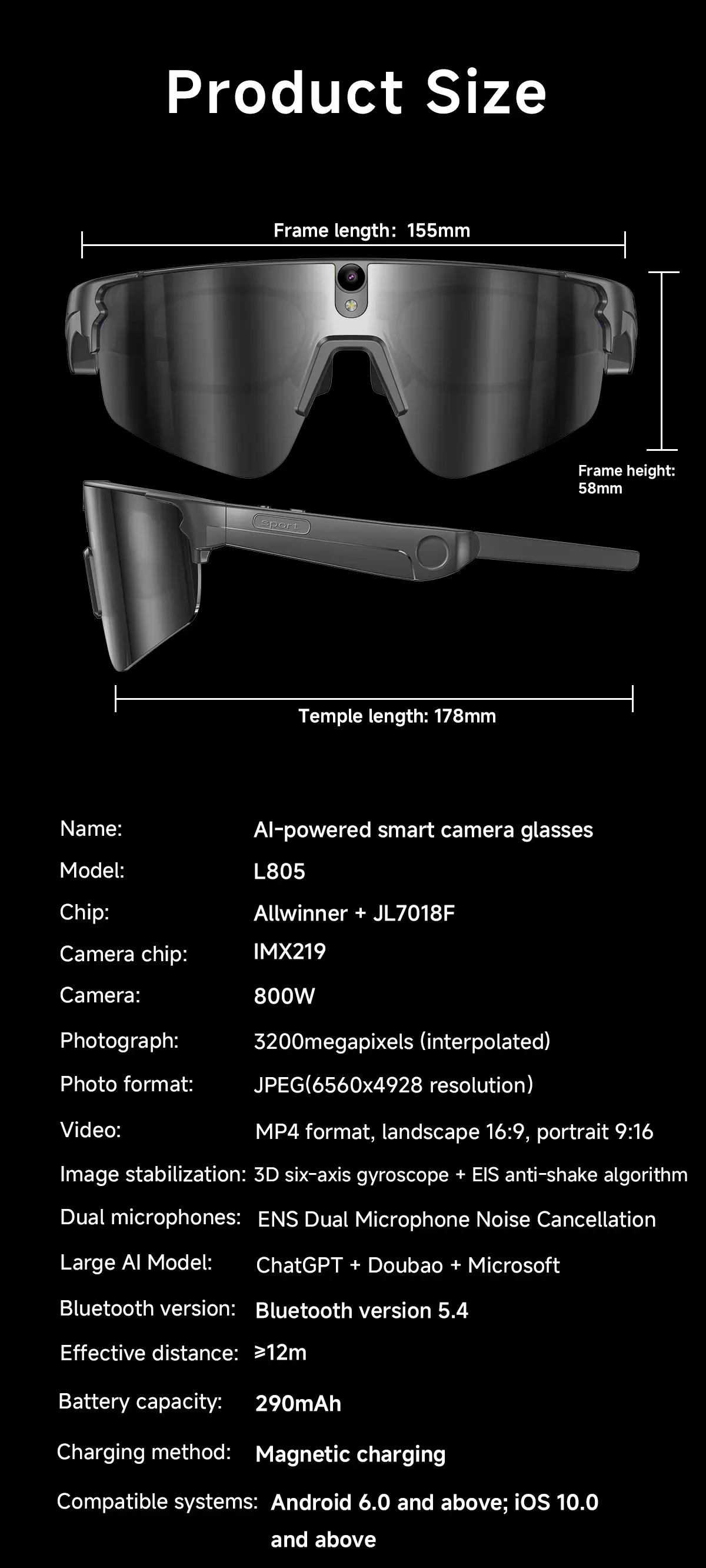 Olevs Smart Glasses L805
