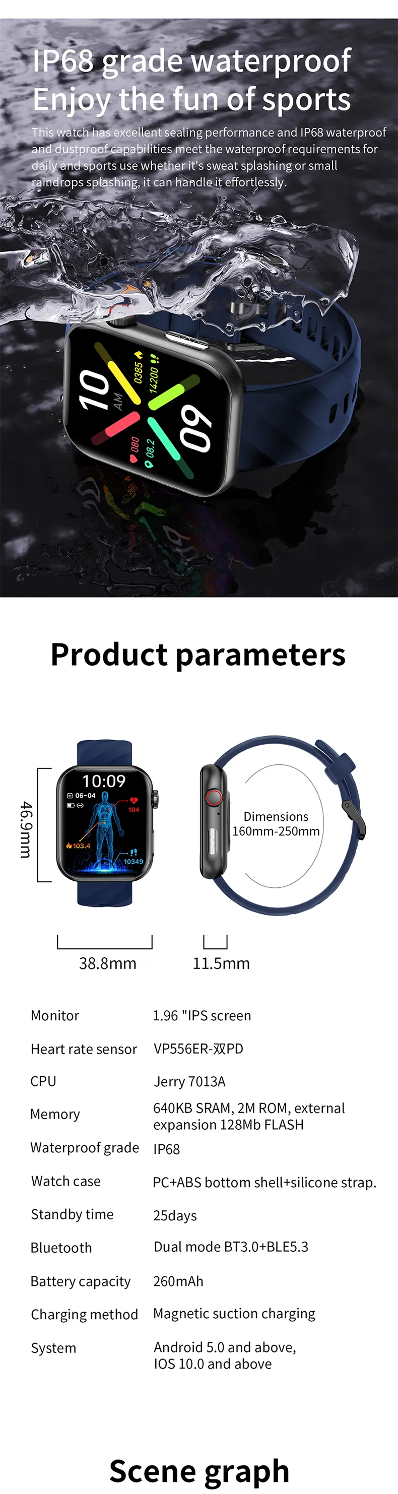 ECG Health Smartwatch NX13