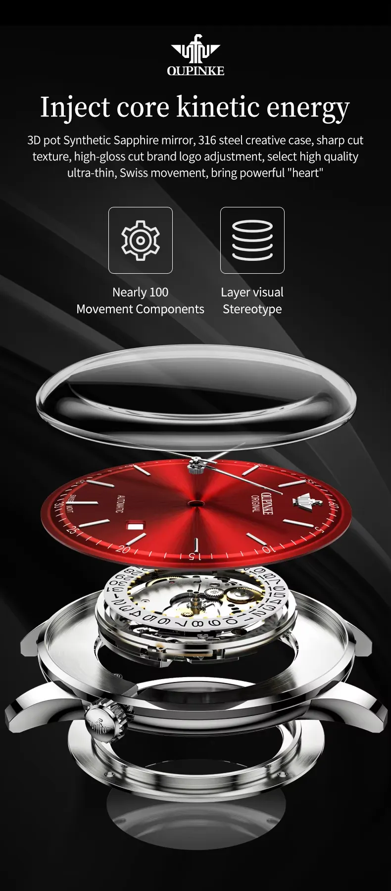 OUPINKE Men's Watch 3269
