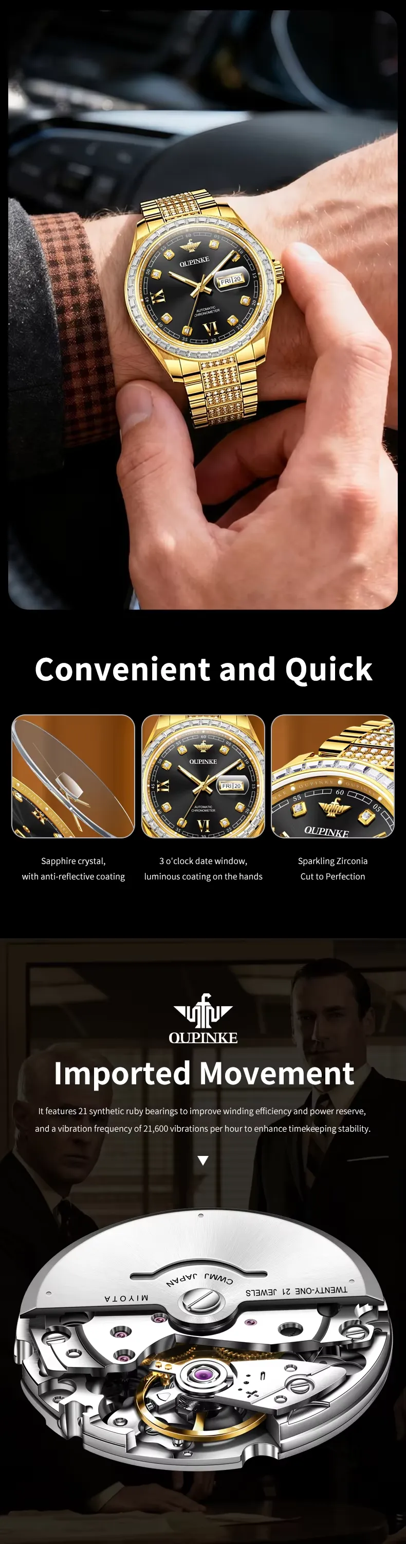 OUPINKE Men's Watch OPK3328