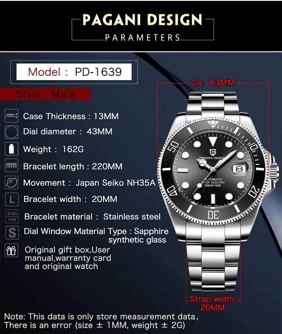 Pagani Design Men’s Watch 1639