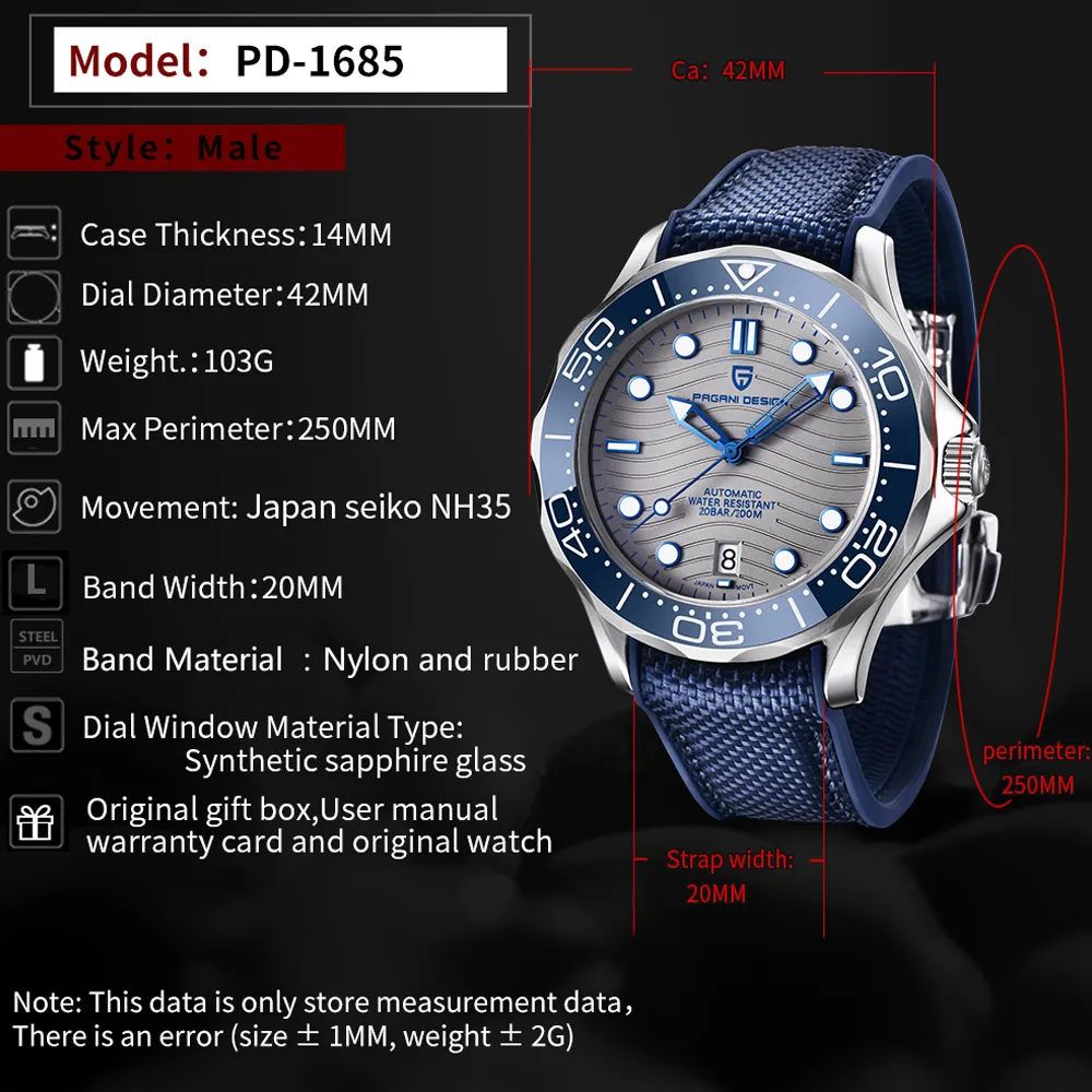 Pagani Design Men's Watch 1685 - Olevsstore.com