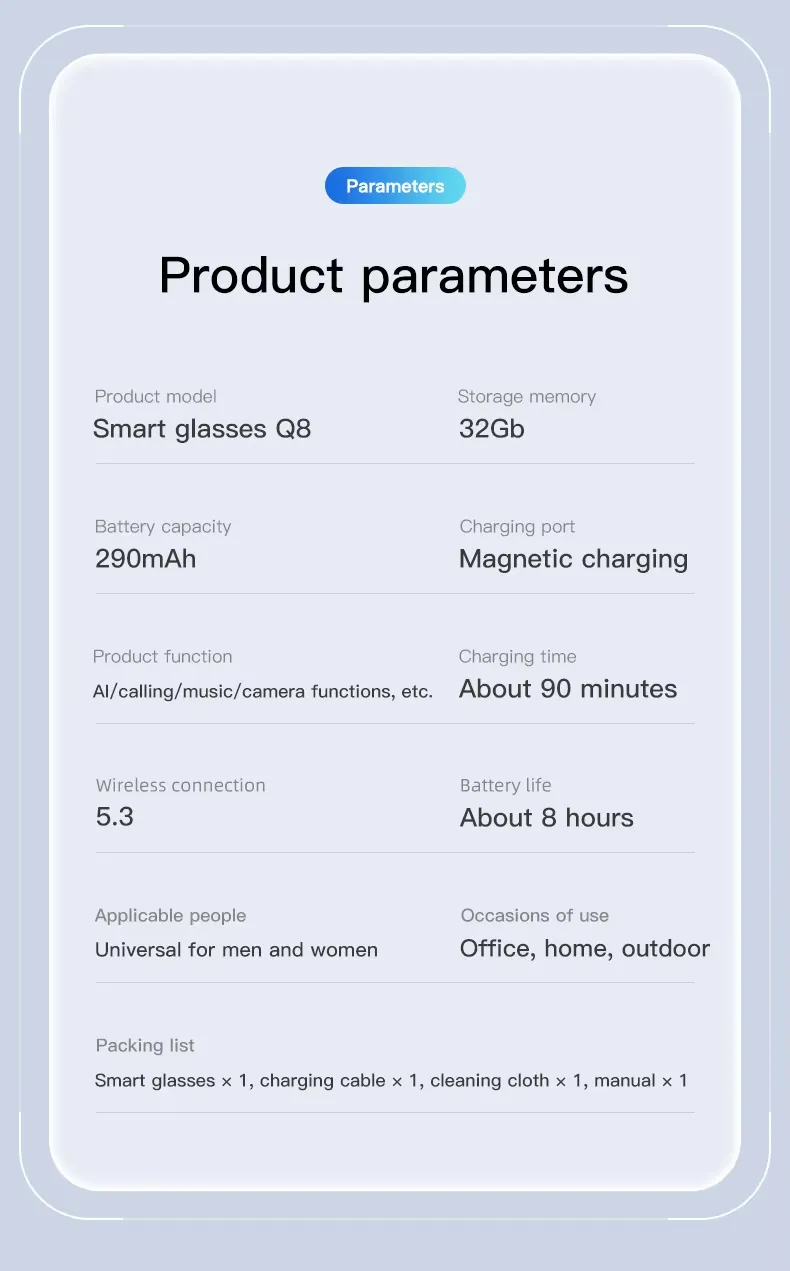 Olevs Smart Glasses Q8