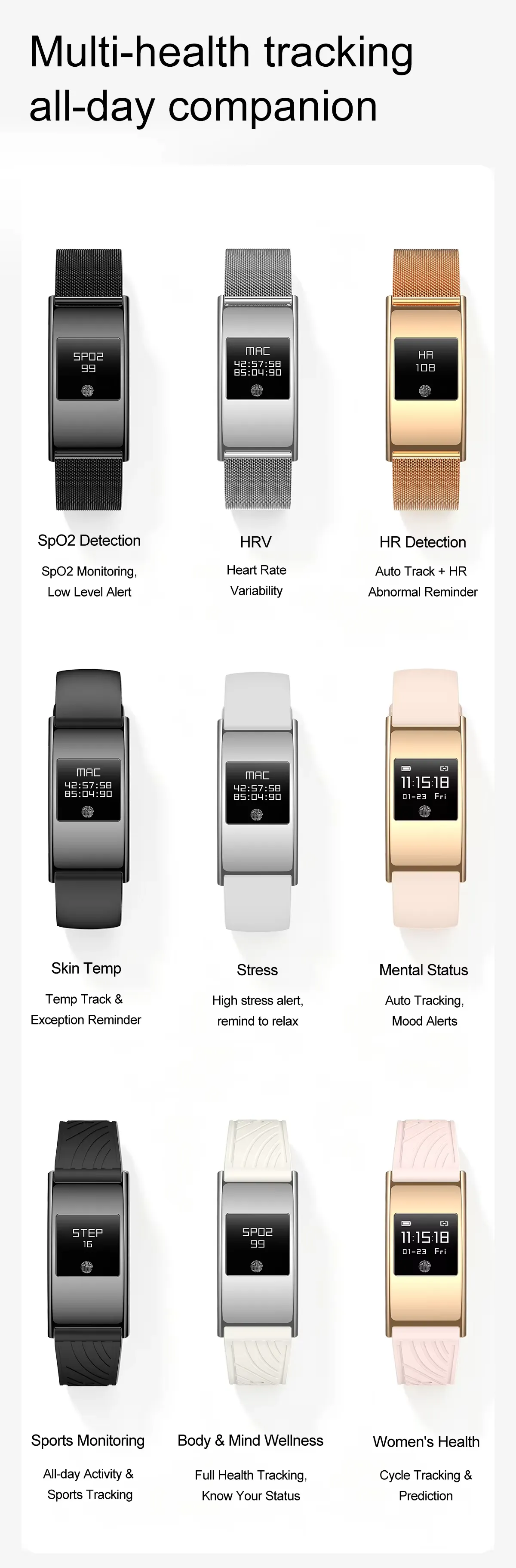 Olevs Smart Bracelet QW800