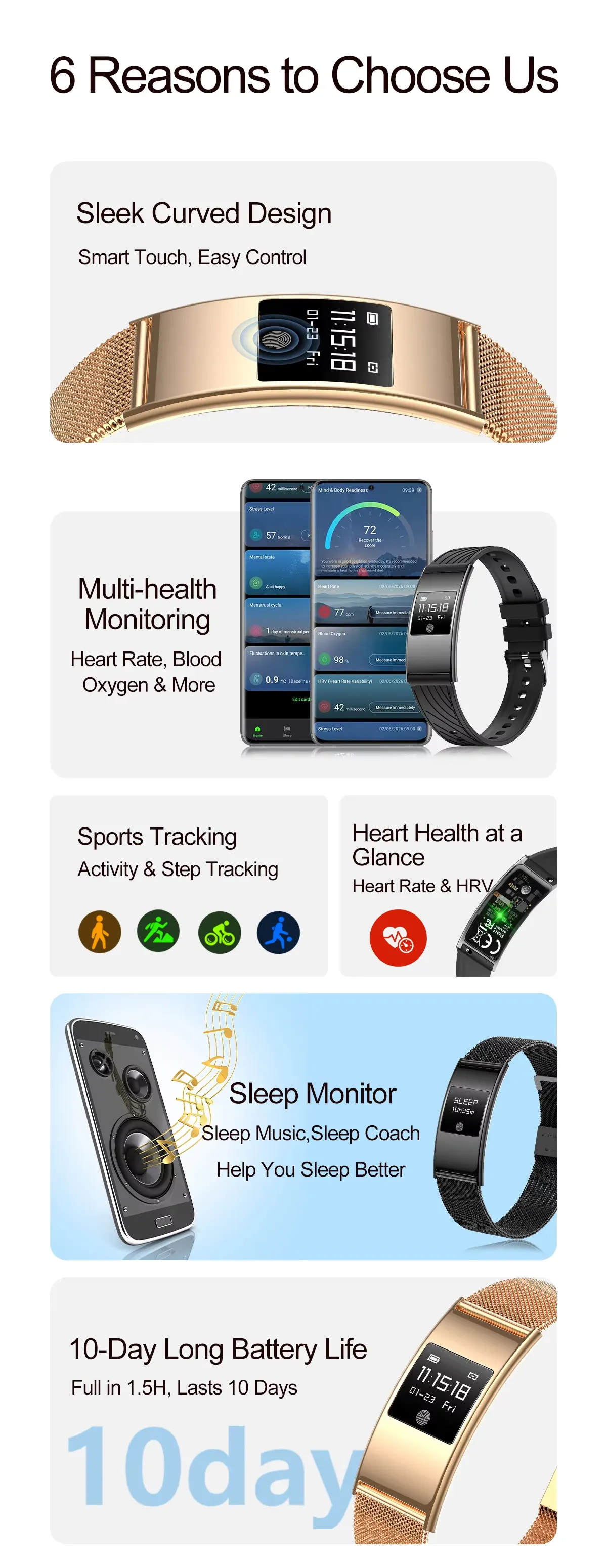 Olevs Smart Bracelet QW800