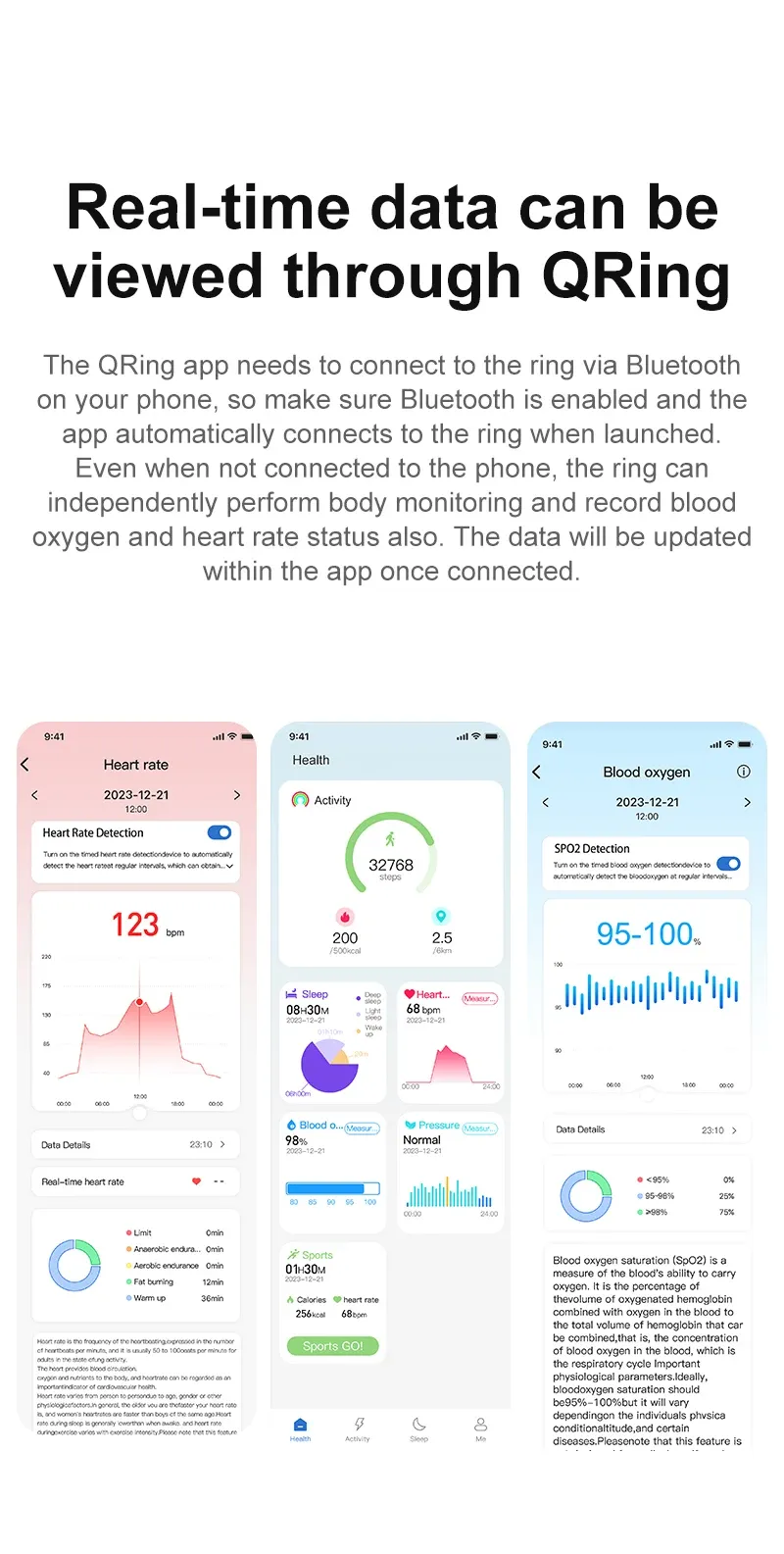 Health Tracker Smart Ring R02