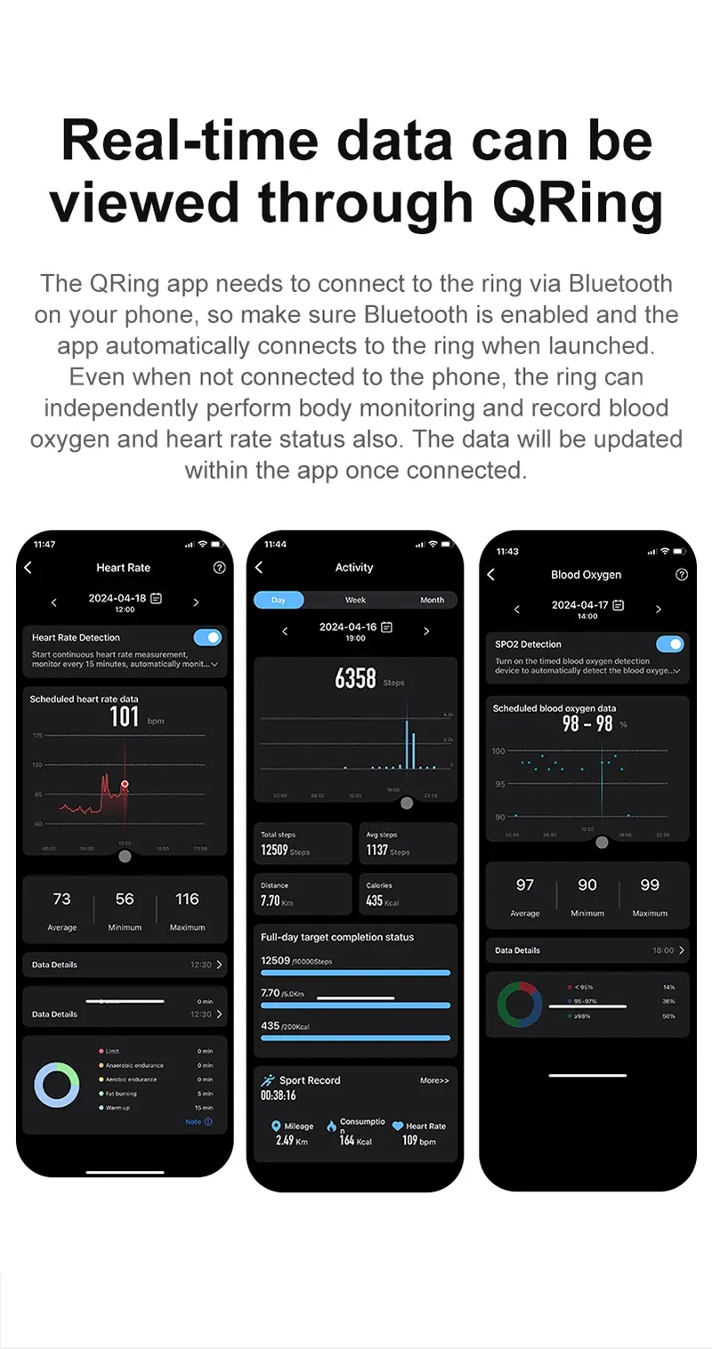 Health Tracker Smart Ring R03