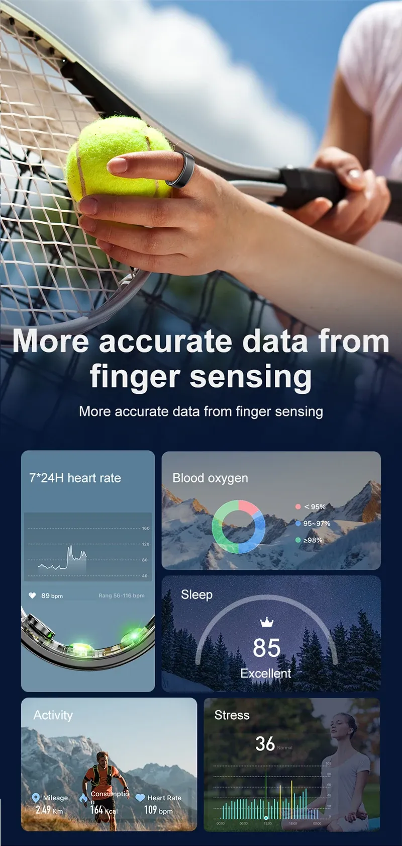 Health Tracker Smart Ring R03