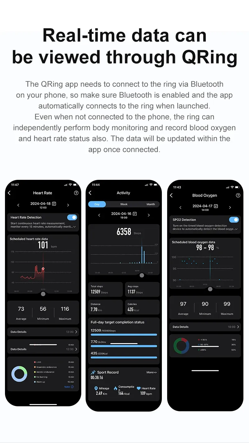 Health Tracker Smart Ring R06