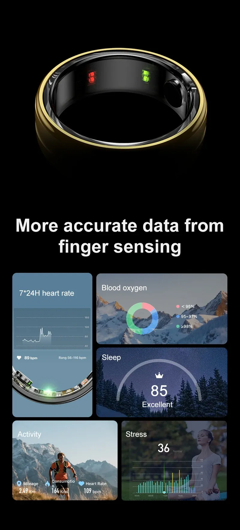 Health Tracker Smart Ring R06