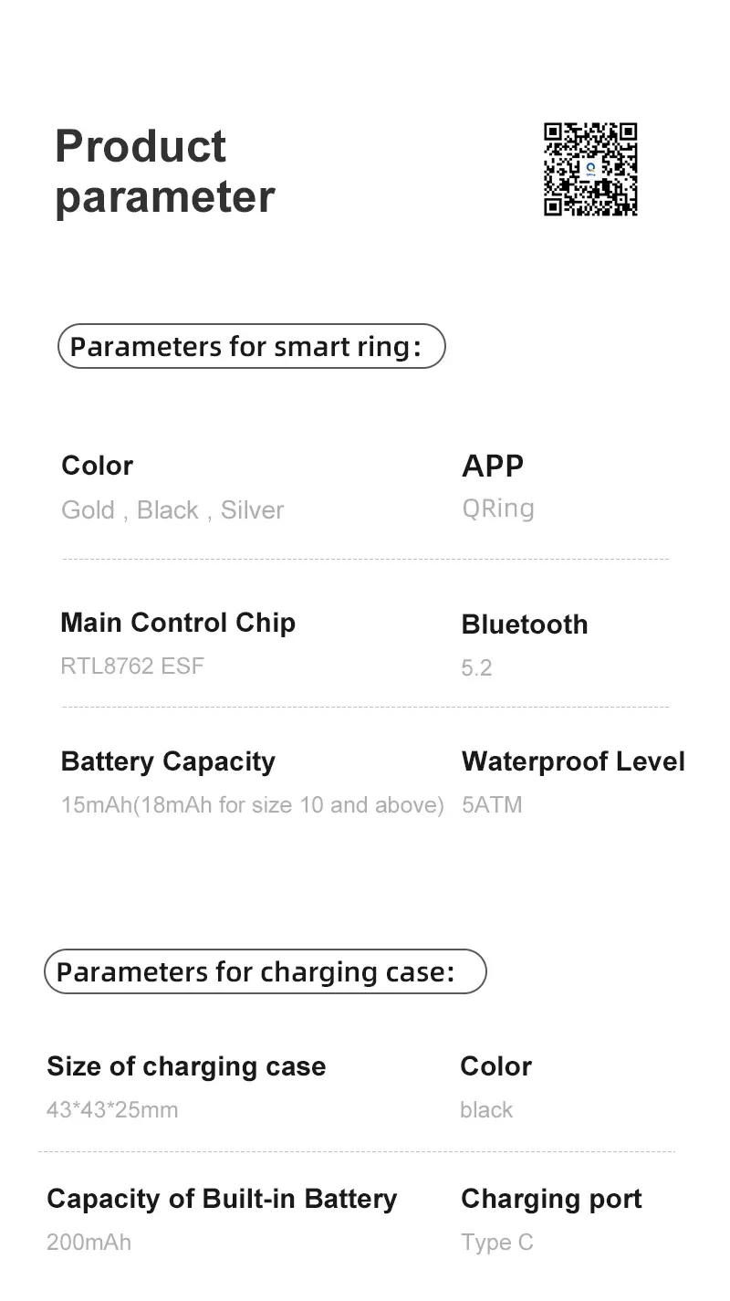 Health Tracker Smart Ring R09