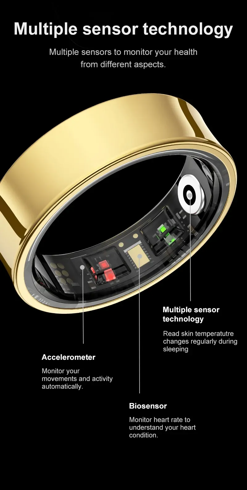 Health Tracker Smart Ring R09